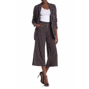 MAX STUDIO Striped Wide Leg Cropped Pants MED
